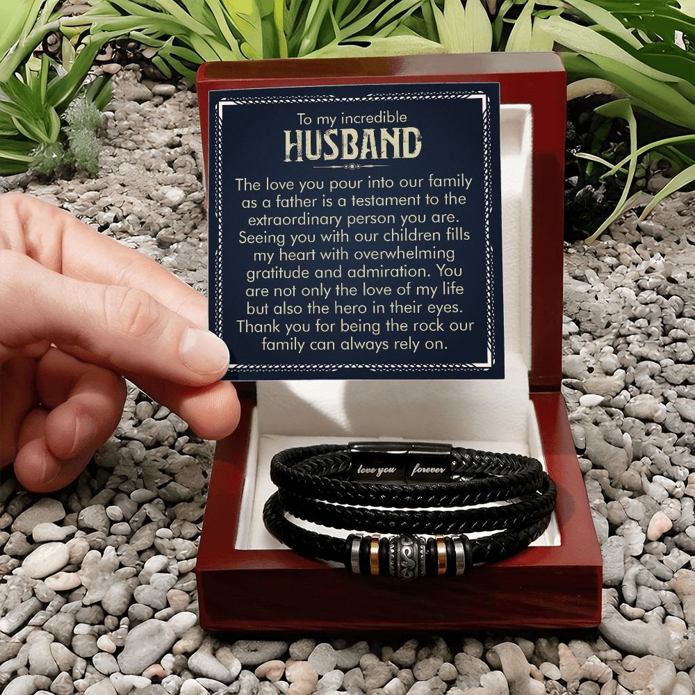 To My Husband Incredible Husband Love You Forever Bracelet-Express Your Love Gifts