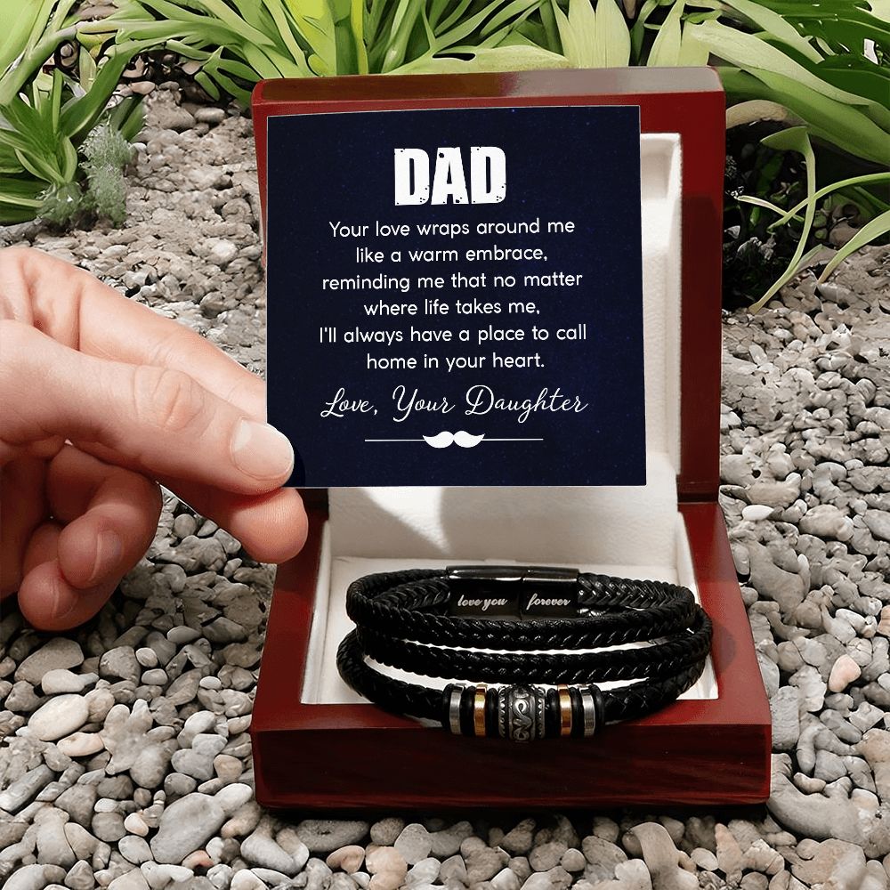 To My Dad Your Love Wraps Around From Daughter Love You Forever Bracelet-Express Your Love Gifts