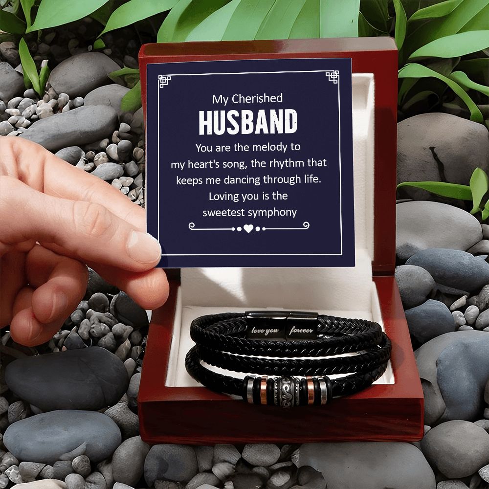 My Cherished Husband You Are the Melody to My Heart's Song Love You Forever Bracelet-Express Your Love Gifts