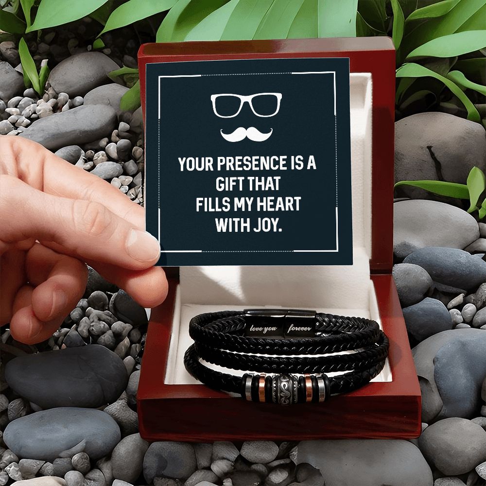 To My Dad Your Presence is a Gift That Fills My Heart With Joy Love You Forever Bracelet-Express Your Love Gifts