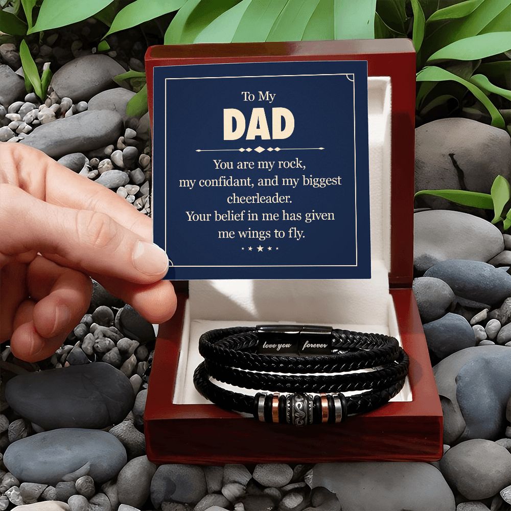 To My Dad You Are my Rock Love You Forever Bracelet-Express Your Love Gifts
