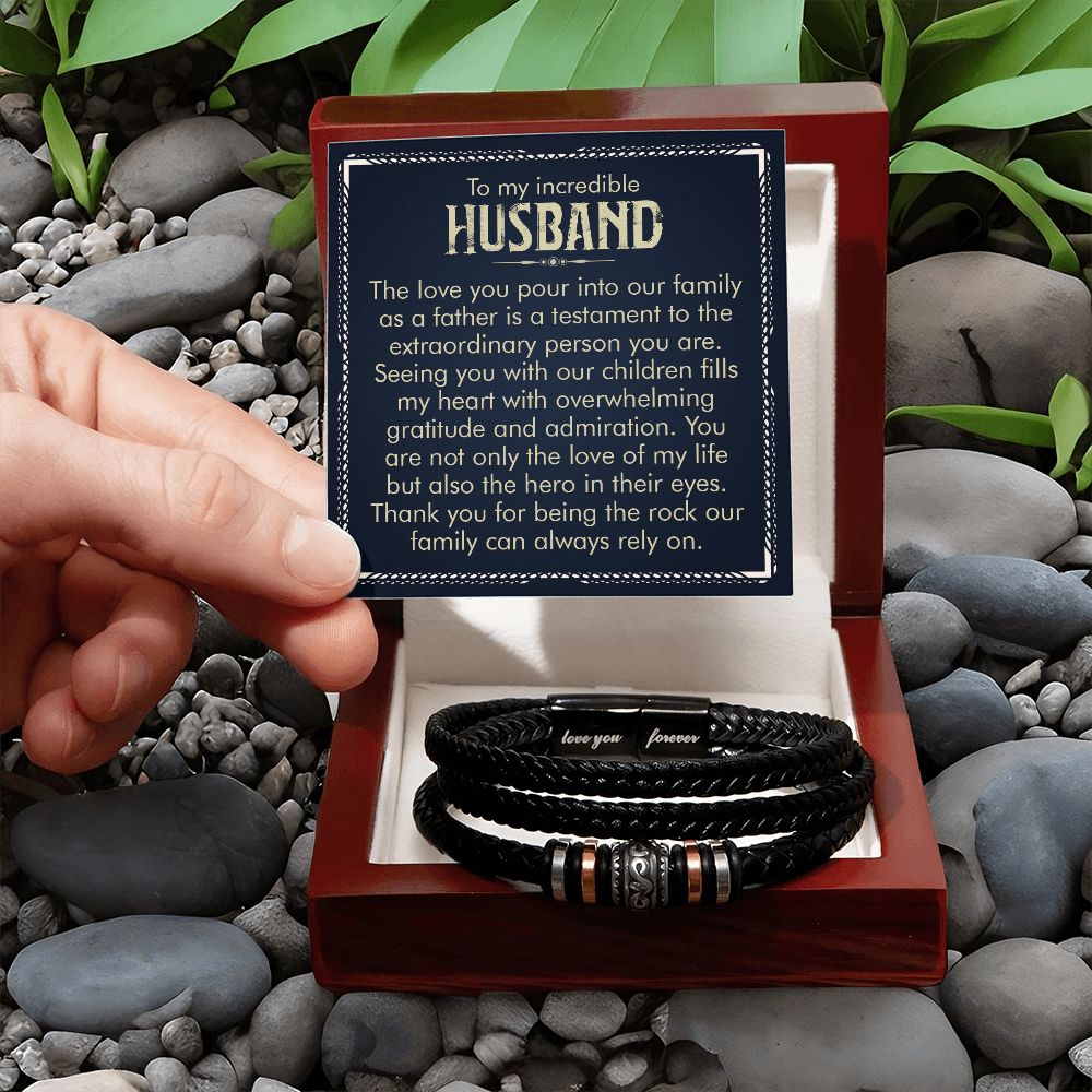 To My Husband Incredible Husband Love You Forever Bracelet-Express Your Love Gifts