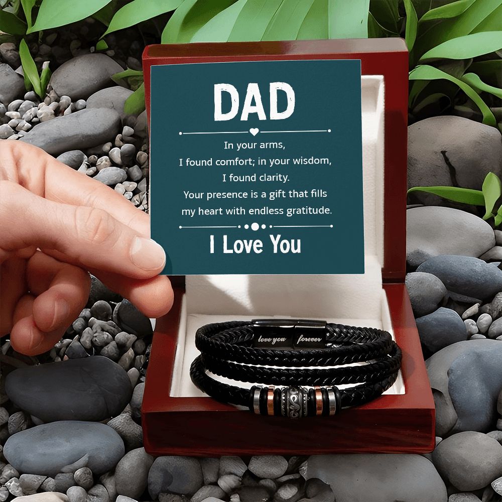 To My Dad In Your Arms Love You Forever Bracelet-Express Your Love Gifts