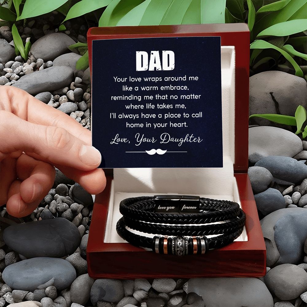 To My Dad Your Love Wraps Around From Daughter Love You Forever Bracelet-Express Your Love Gifts