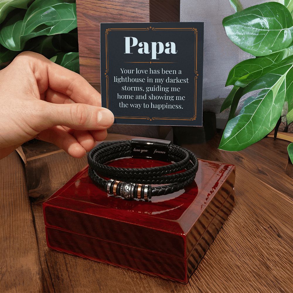 To My Dad Papa Your Love Love You Forever Bracelet-Express Your Love Gifts