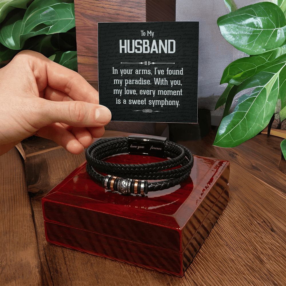 To My Husband In Your Arms Love You Forever Bracelet-Express Your Love Gifts