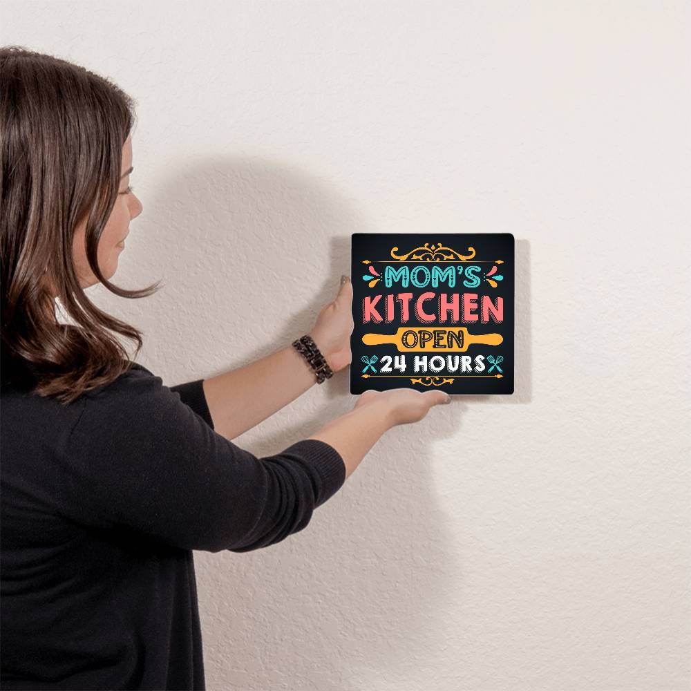 Mom's Kitchen Premium High Gloss Metal Print Personalized Aluminum Wall Art in Various Sizes-Express Your Love Gifts
