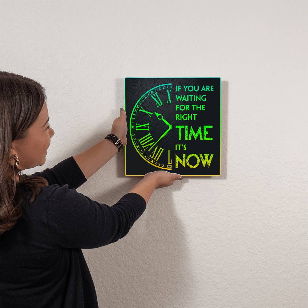 Waiting Fof the Right Time Premium High Gloss Metal Print Personalized Aluminum Wall Art in Various Sizes-Express Your Love Gifts