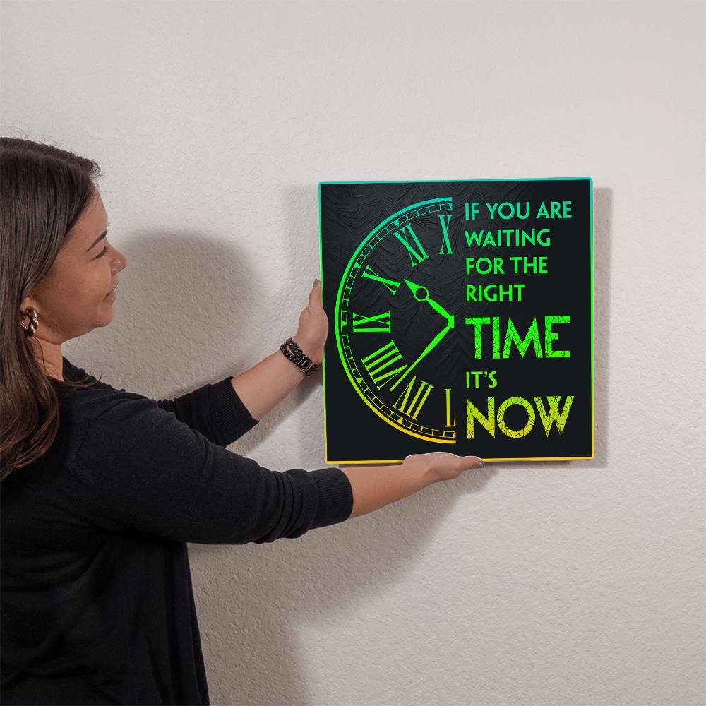 Waiting Fof the Right Time Premium High Gloss Metal Print Personalized Aluminum Wall Art in Various Sizes-Express Your Love Gifts