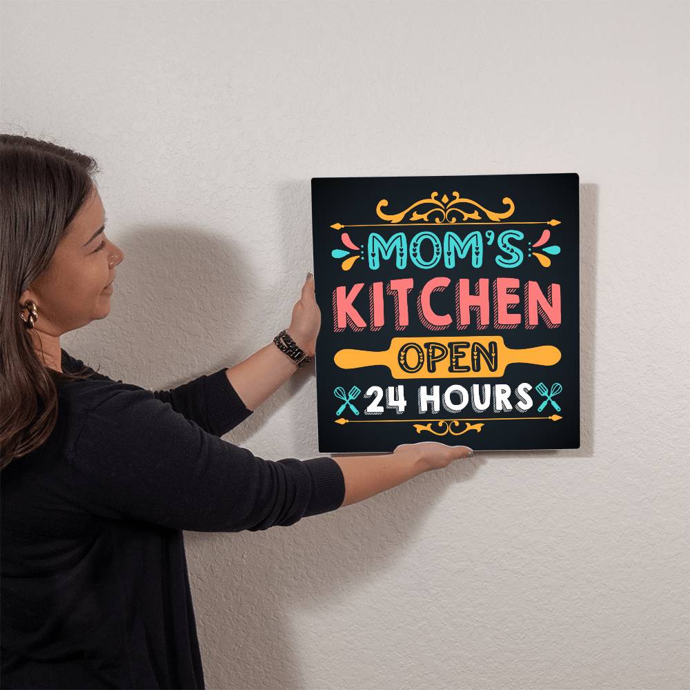 Mom's Kitchen Premium High Gloss Metal Print Personalized Aluminum Wall Art in Various Sizes-Express Your Love Gifts