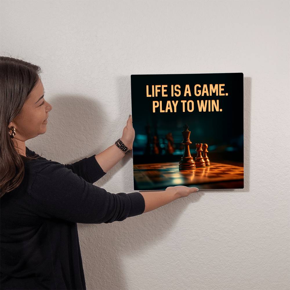 Life is a Game Premium High Gloss Metal Print Personalized Aluminum Wall Art in Various Sizes-Express Your Love Gifts