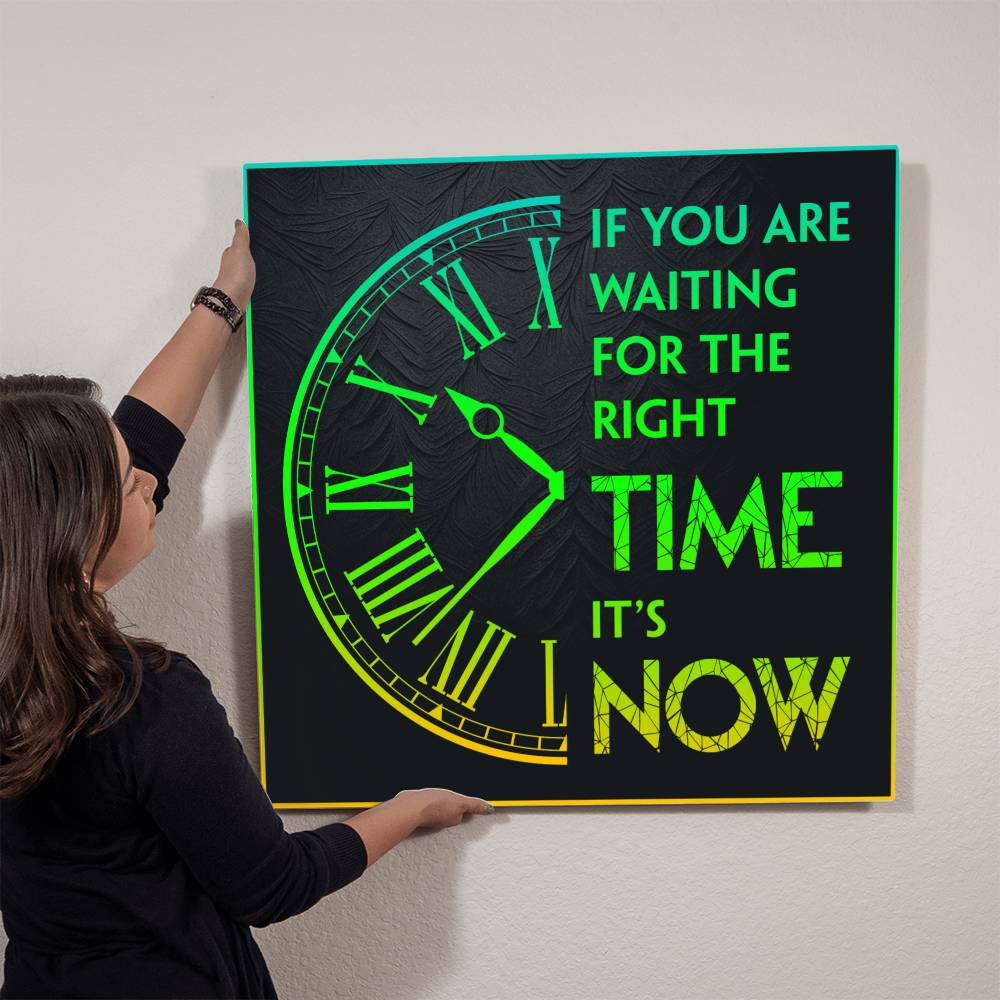 Waiting Fof the Right Time Premium High Gloss Metal Print Personalized Aluminum Wall Art in Various Sizes-Express Your Love Gifts