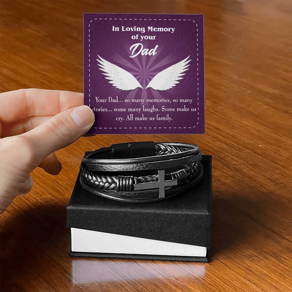 Your Dad Men's Cross Bracelet - Vegan Leather with Stainless Steel-Express Your Love Gifts