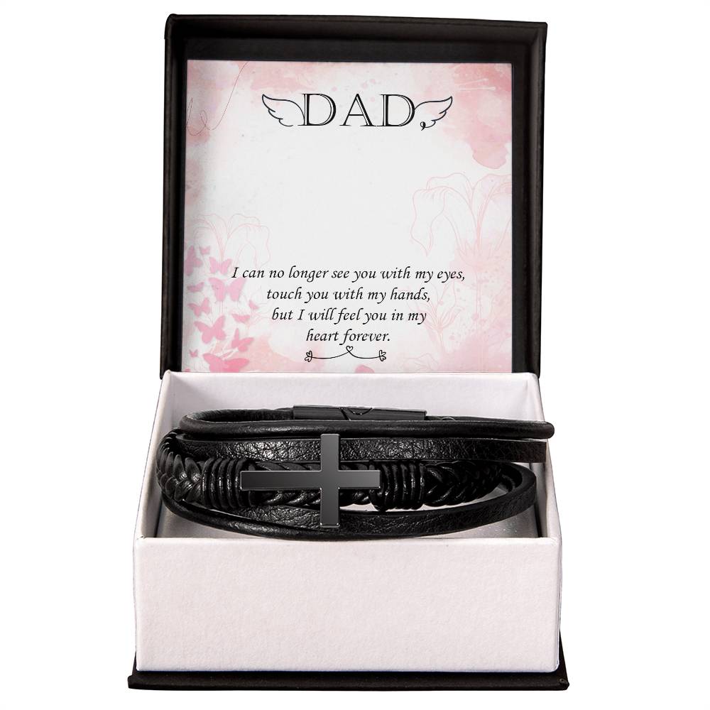 I Can No Longer Men's Cross Bracelet - Vegan Leather with Stainless Steel-Express Your Love Gifts