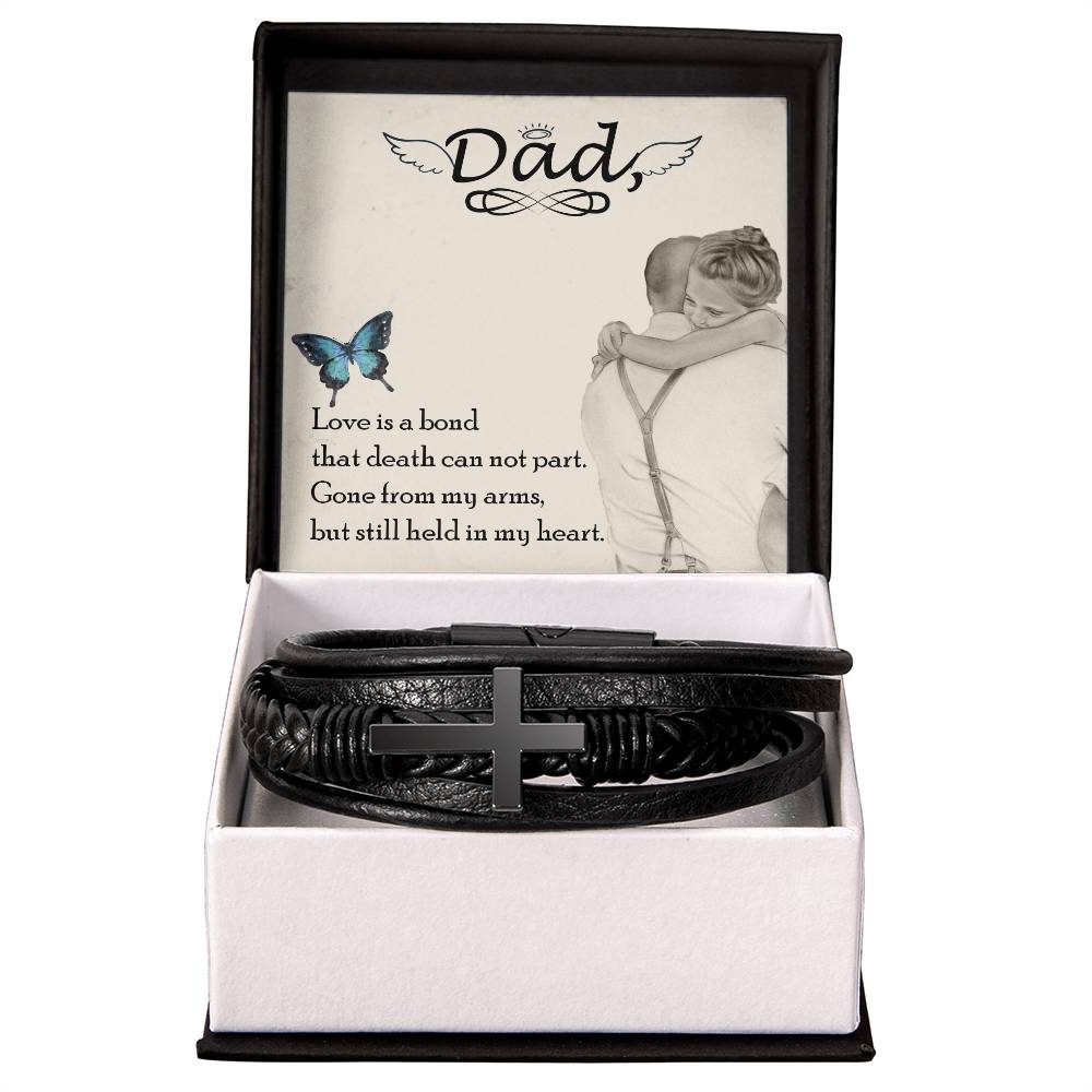 Love is Bond Men's Cross Bracelet - Vegan Leather with Stainless Steel-Express Your Love Gifts