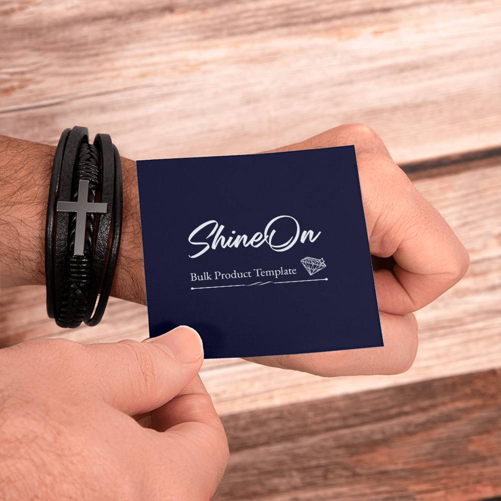 Men's Cross Bracelet - Vegan Leather with Stainless Steel-Express Your Love Gifts