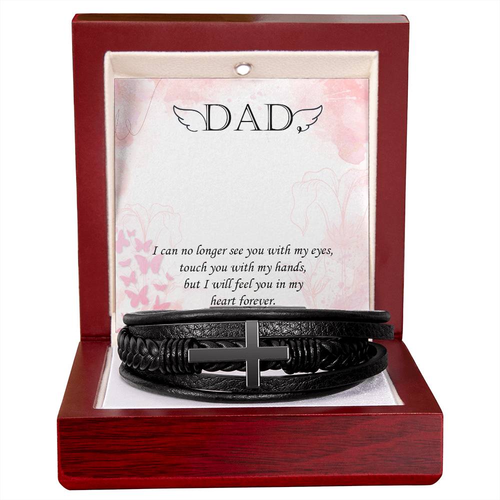 I Can No Longer Men's Cross Bracelet - Vegan Leather with Stainless Steel-Express Your Love Gifts