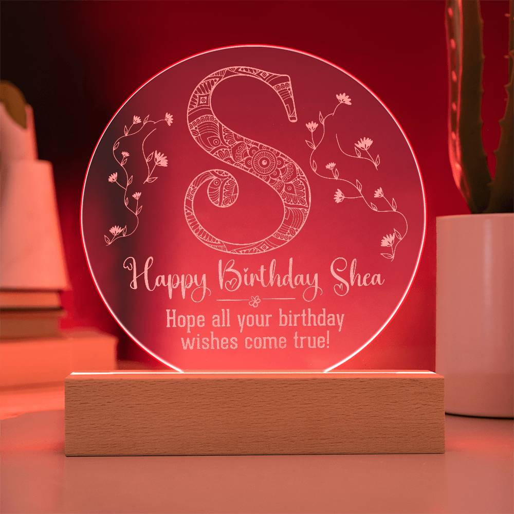Happy Birthday Engraved Acrylic Circle Plaque-Express Your Love Gifts