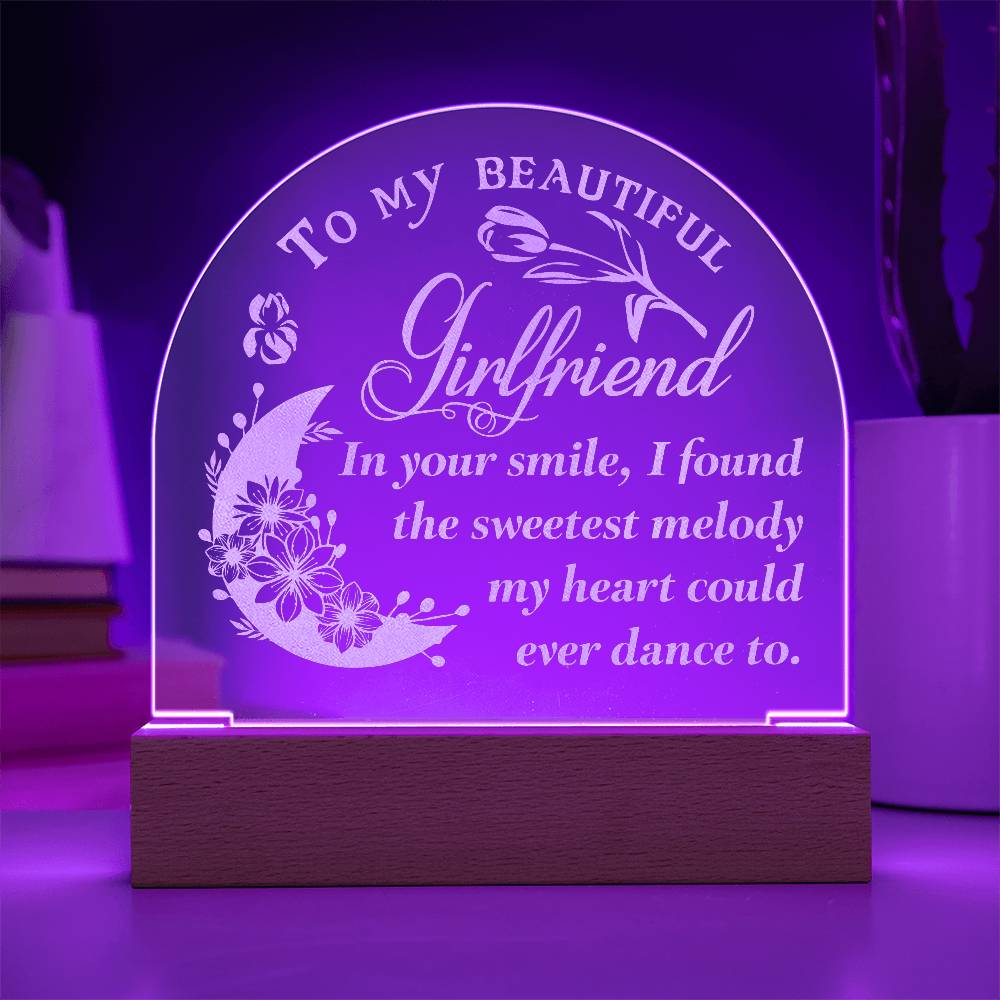 To My Girlfriend In Your Smile Engraved Acrylic Dome Plaque-Express Your Love Gifts