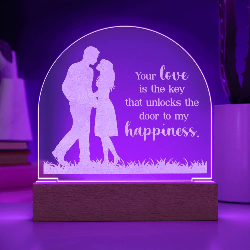 Your Love is The Key Engraved Acrylic Dome Plaque-Express Your Love Gifts