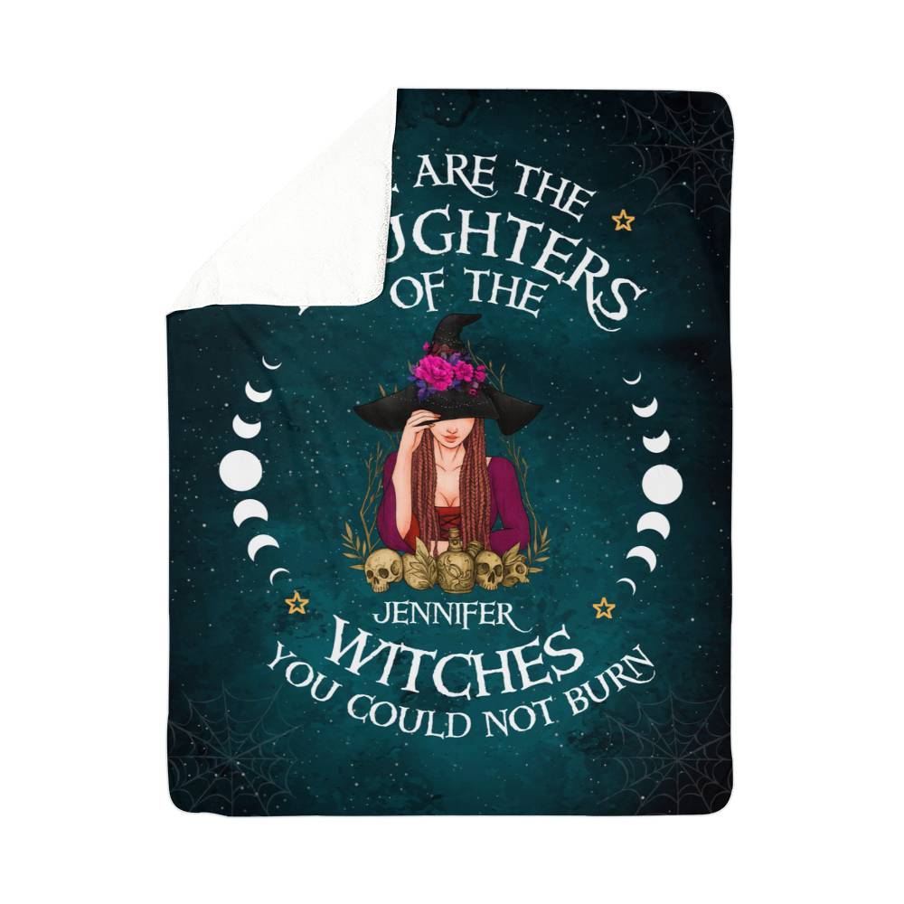 Personalized Sherpa Fleece Blanket Daughters of The Withches-Express Your Love Gifts