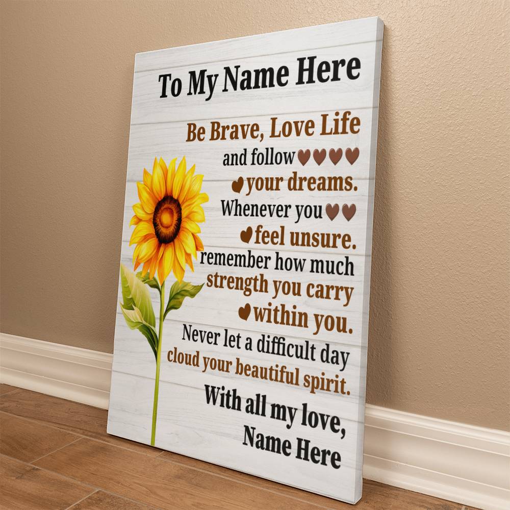 Personalized Be Brave Canvas-Express Your Love Gifts