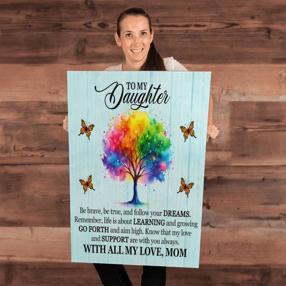 To My Daughter From Mom With All My Love Canvas-Express Your Love Gifts