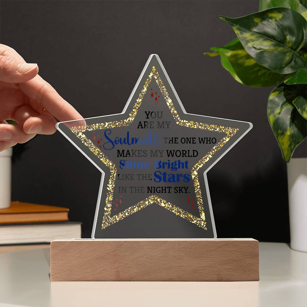 You Are My Soulmate Printed Star Acrylic Plaque-Express Your Love Gifts