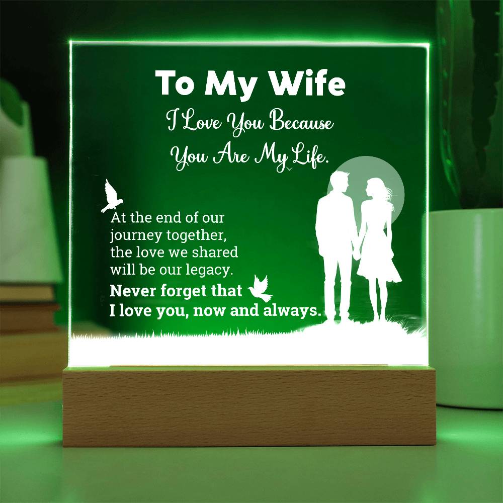 I Love You Because Printed Square Shaped Acrylic Plaque-Express Your Love Gifts