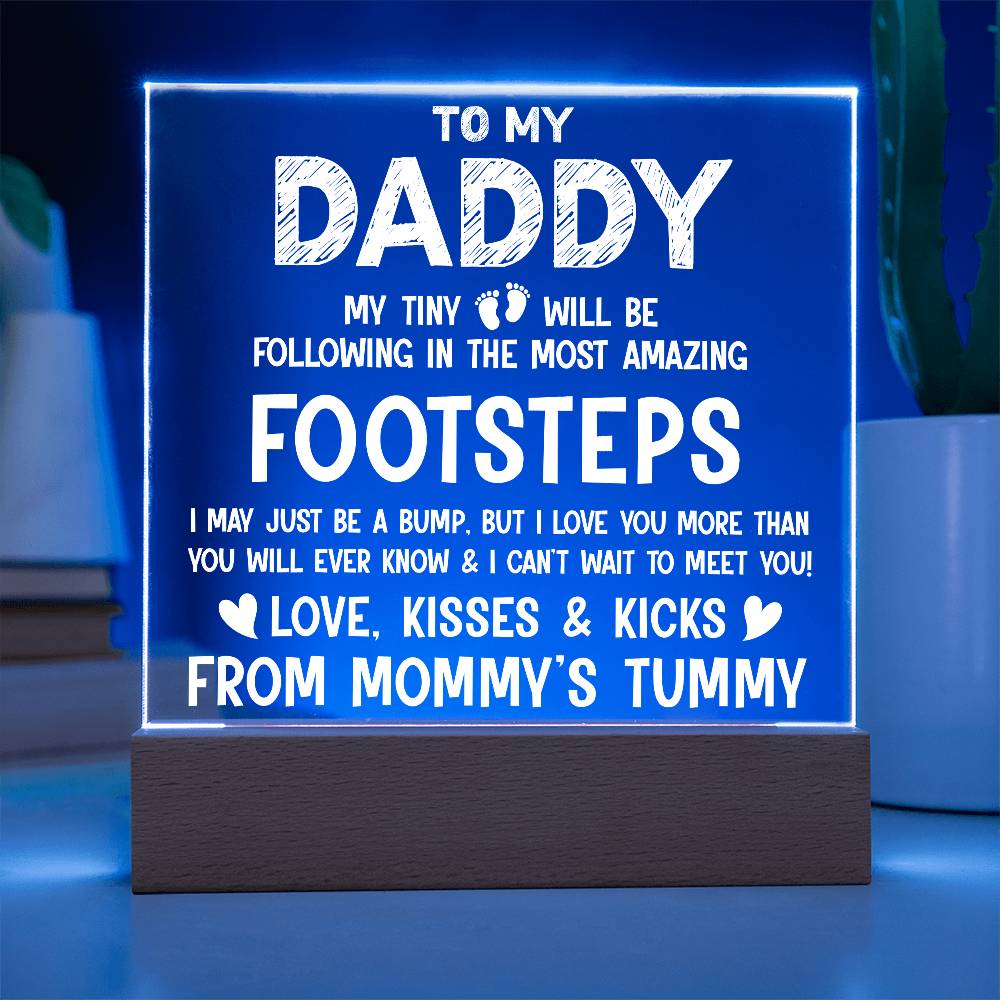 To My Daddy Printed Square Shaped Acrylic Plaque-Express Your Love Gifts