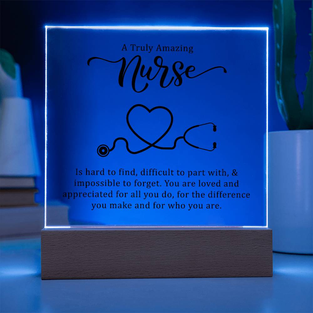 Nursing Truly Amazing Nurse Printed Square Shaped Acrylic Plaque-Express Your Love Gifts