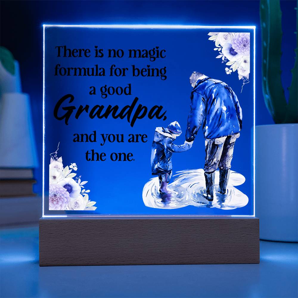 Grandpa Magic Printed Square Shaped Acrylic Plaque-Express Your Love Gifts