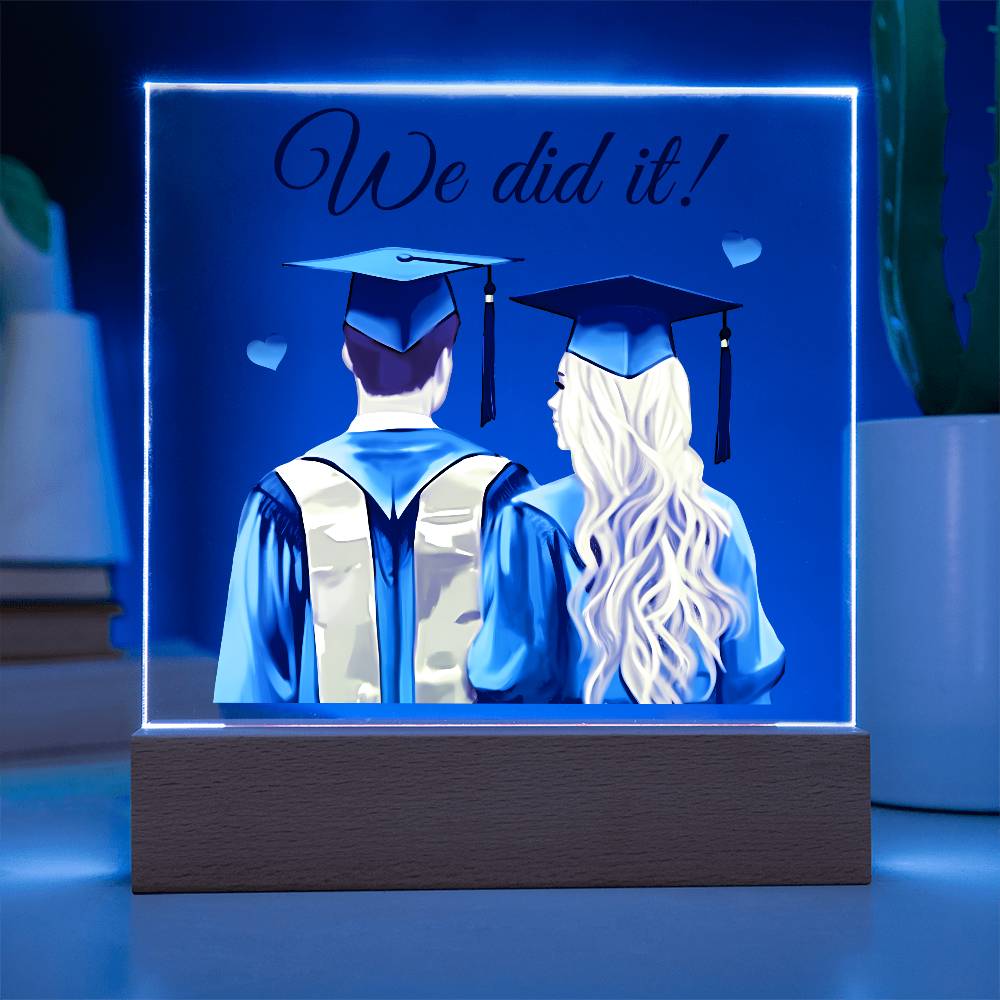 Graduation We Did It Printed Square Shaped Acrylic Plaque-Express Your Love Gifts
