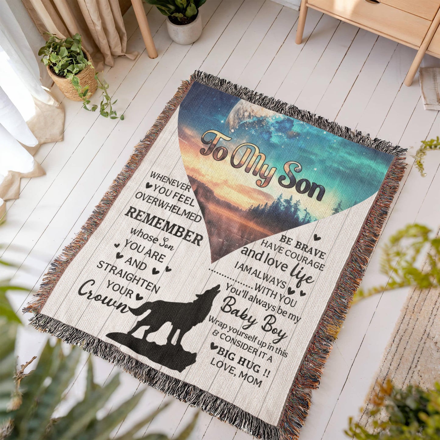 Heirloom Artwork Woven Blanket To My Son Remember Whose You Are-Express Your Love Gifts