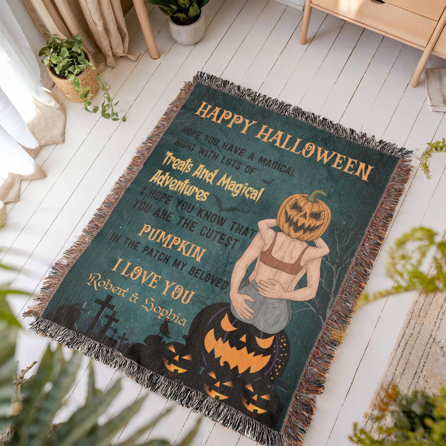 Personalized Heirloom Artwork Woven Blanket Treats and Magical Adventure-Express Your Love Gifts
