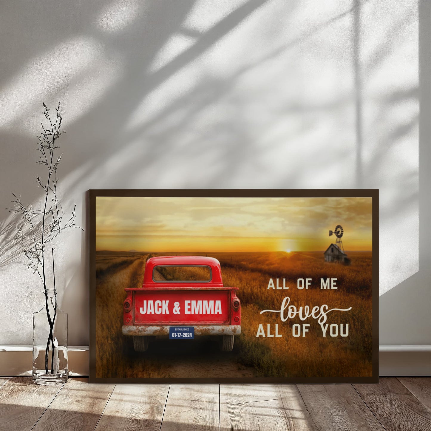 Personalized All of Me Loves All of You Custom Canvas Wall Art-Express Your Love Gifts