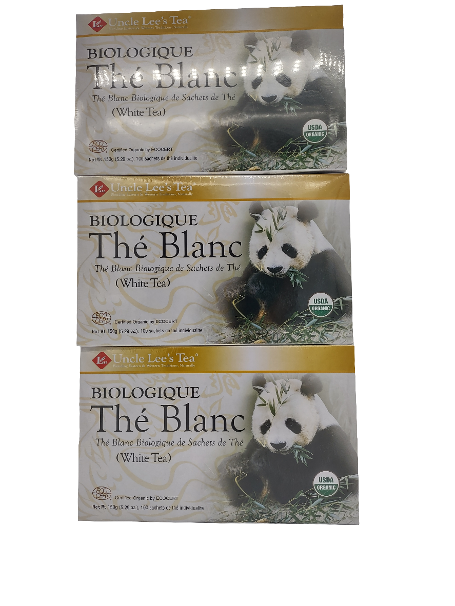 Uncle Lee’s Tea Organic White Tea, Low Caffeine, Antioxidant-Rich, 100 Tea Bags (Pack of 3 )-Express Your Love Gifts