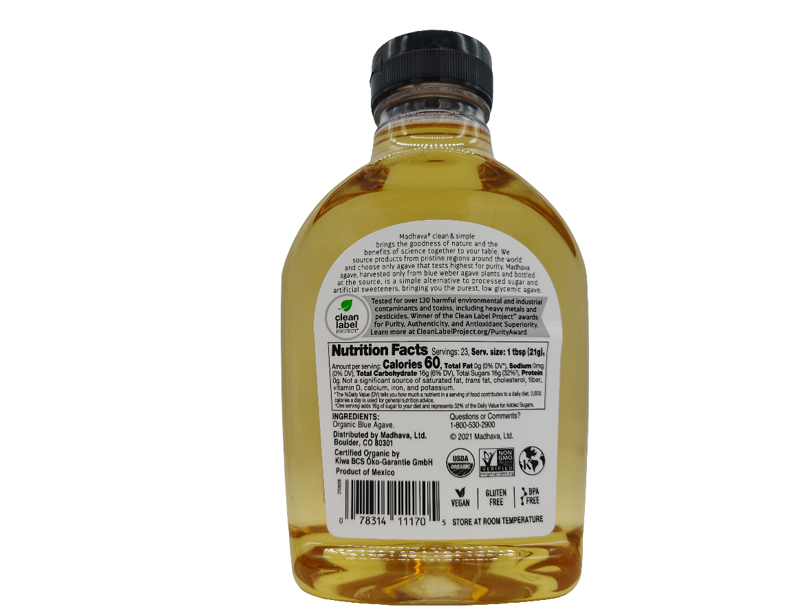 Madhava Organic Agave Nectar Golden Light, 17 Oz (Pack of 6) – Naturally Sweet, Low Glycemic Index, Non-GMO-Express Your Love Gifts