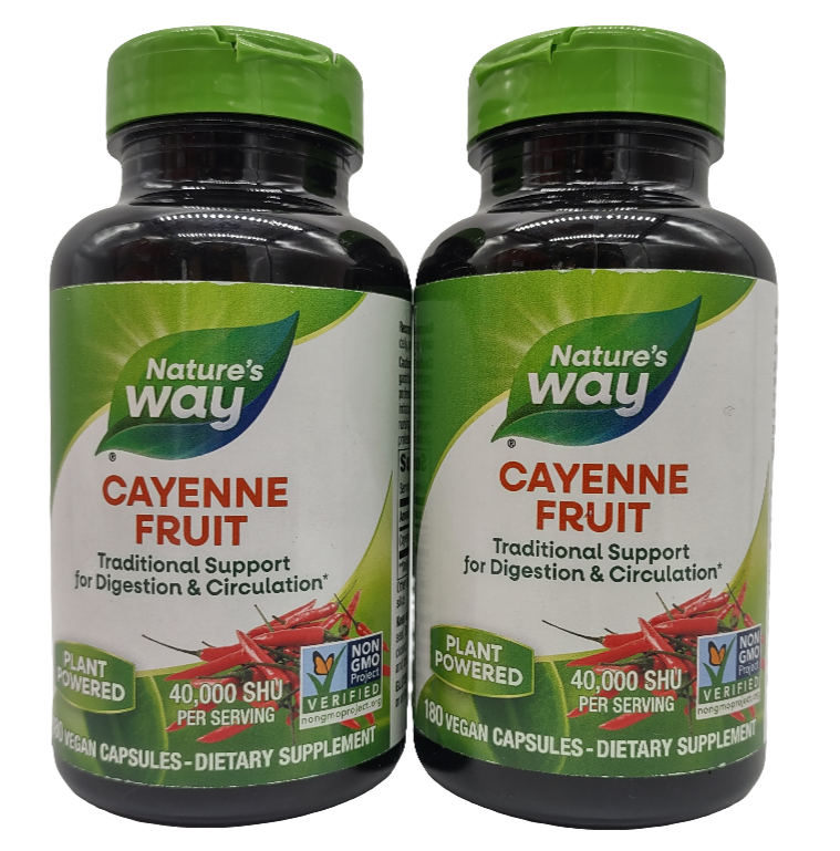 Nature's Way Cayenne Pepper – Digestion & Circulation Support, Non-GMO, 180 VCaps (Pack of 2)-Express Your Love Gifts
