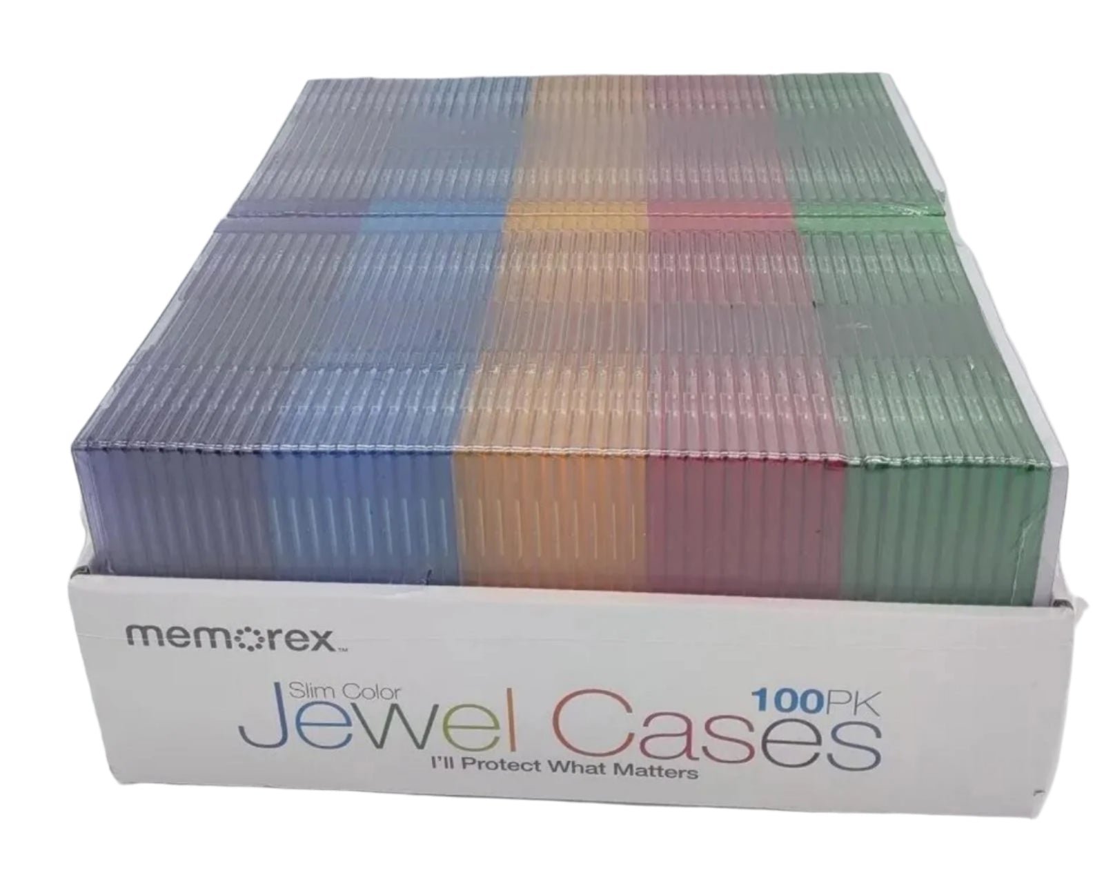 Memorex 100pk Slim Jewel Cases with Inserts for CD DVD Disc Storage Protection-Express Your Love Gifts
