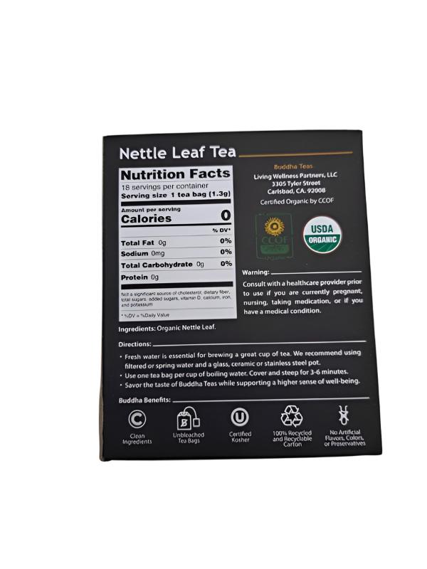 Buddha Teas Organic Nettle Leaf Tea – Caffeine-Free, Kosher, GMO-Free, 18 Bleach-Free Tea Bags (4 Pack)-Express Your Love Gifts