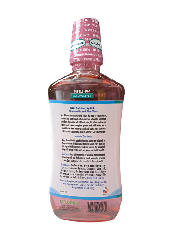 Spry Kids Bubble Gum Flavor Xylitol Mouthwash 3 Pack Fluoride-Free Bubble Gum Flavor Enamel Support, 16 fl oz-Express Your Love Gifts