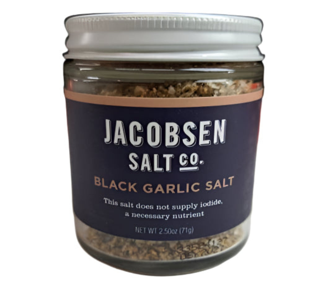 Jacobsen Salt Co. Black Garlic Infused Kosher Salt, 2.5 oz, Hand-Harvested from Oregon-Express Your Love Gifts