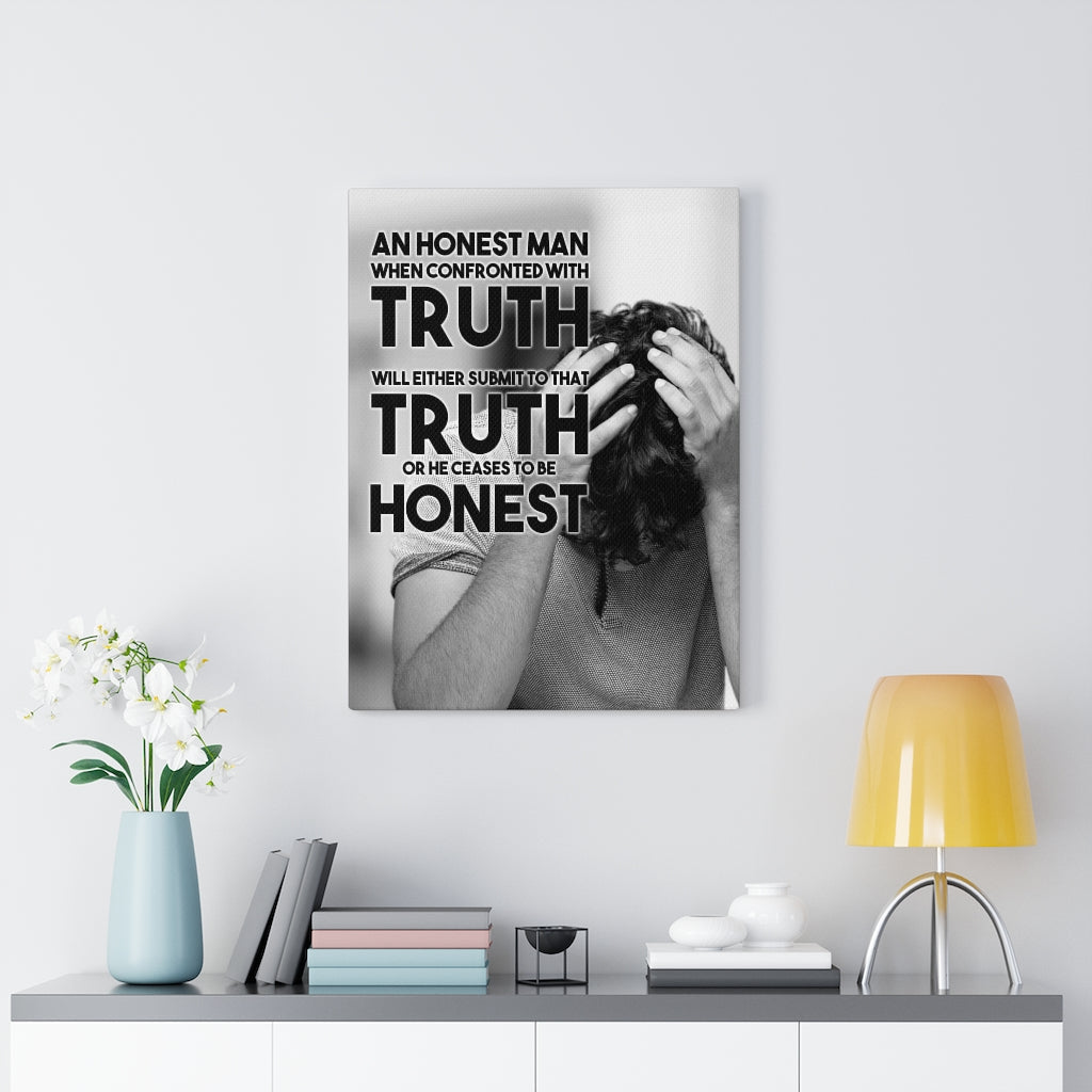 Inspiring Wall Art Housewarming Gift Honest Man Confronted with Truth Motivational Verse Ready To Hang Stretched Canvas-Home Decor - Express Your Love Gifts