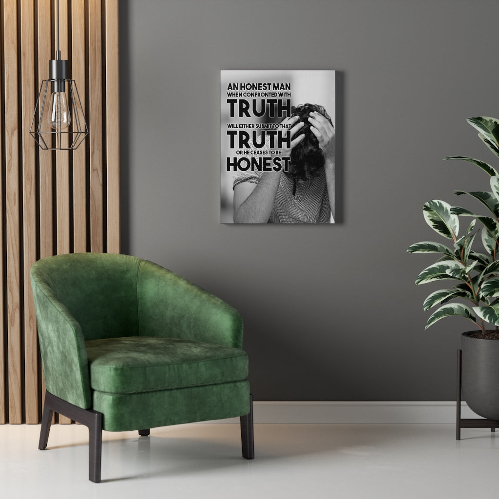 Inspiring Wall Art Housewarming Gift Honest Man Confronted with Truth Motivational Verse Ready To Hang Stretched Canvas-Home Decor - Express Your Love Gifts