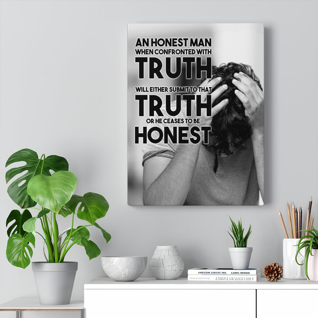 Inspiring Wall Art Housewarming Gift Honest Man Confronted with Truth Motivational Verse Ready To Hang Stretched Canvas-Home Decor - Express Your Love Gifts