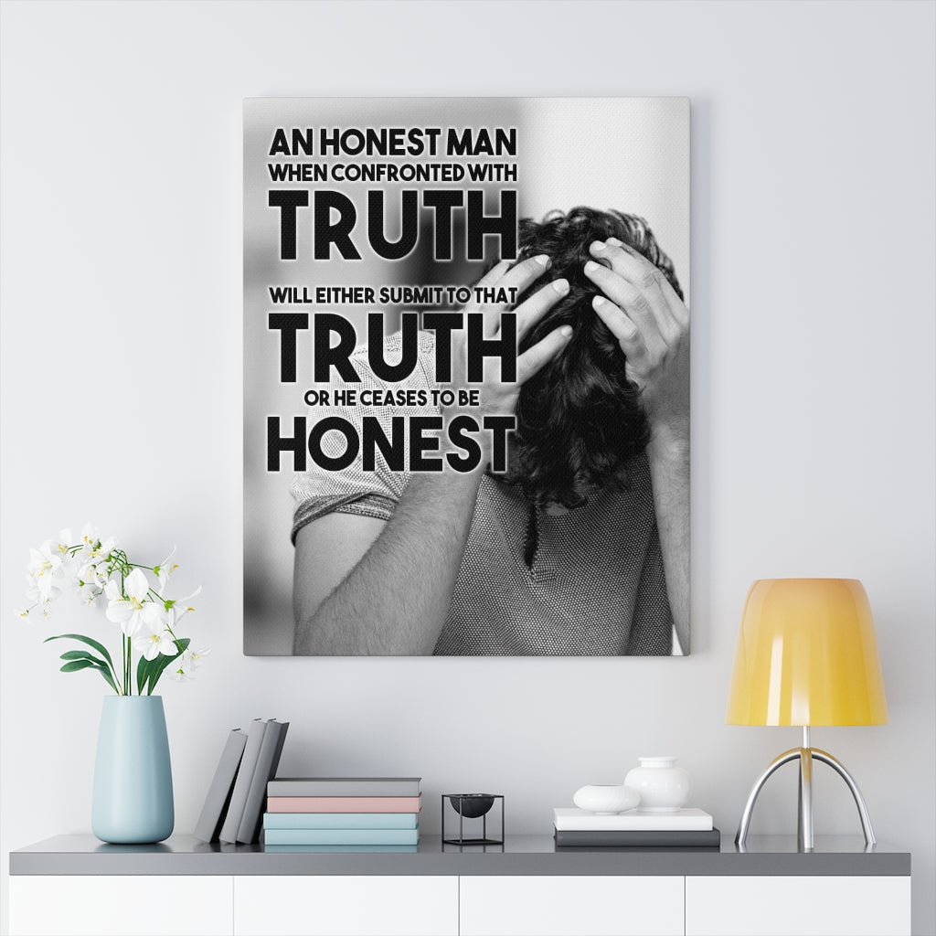 Inspiring Wall Art Housewarming Gift Honest Man Confronted with Truth Motivational Verse Ready To Hang Stretched Canvas-Home Decor - Express Your Love Gifts