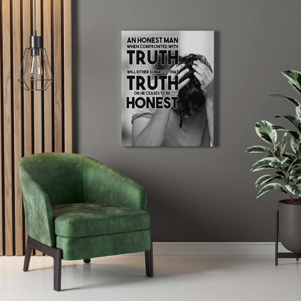Inspiring Wall Art Housewarming Gift Honest Man Confronted with Truth Motivational Verse Ready To Hang Stretched Canvas-Home Decor - Express Your Love Gifts