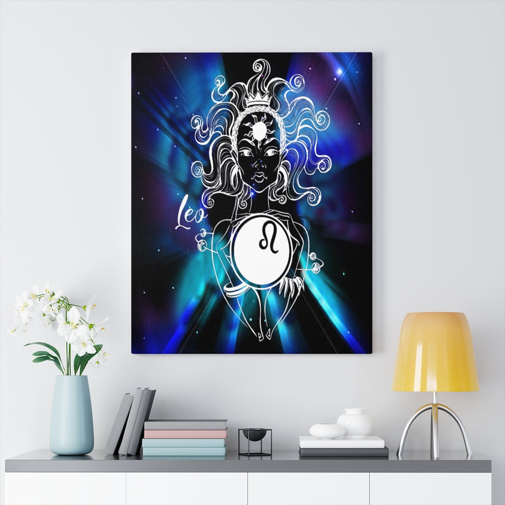 Leo Zodiac Horoscope Sign Constellation Canvas Print Astrology Home Decor Ready to Hang Artwork - Express Your Love Gifts