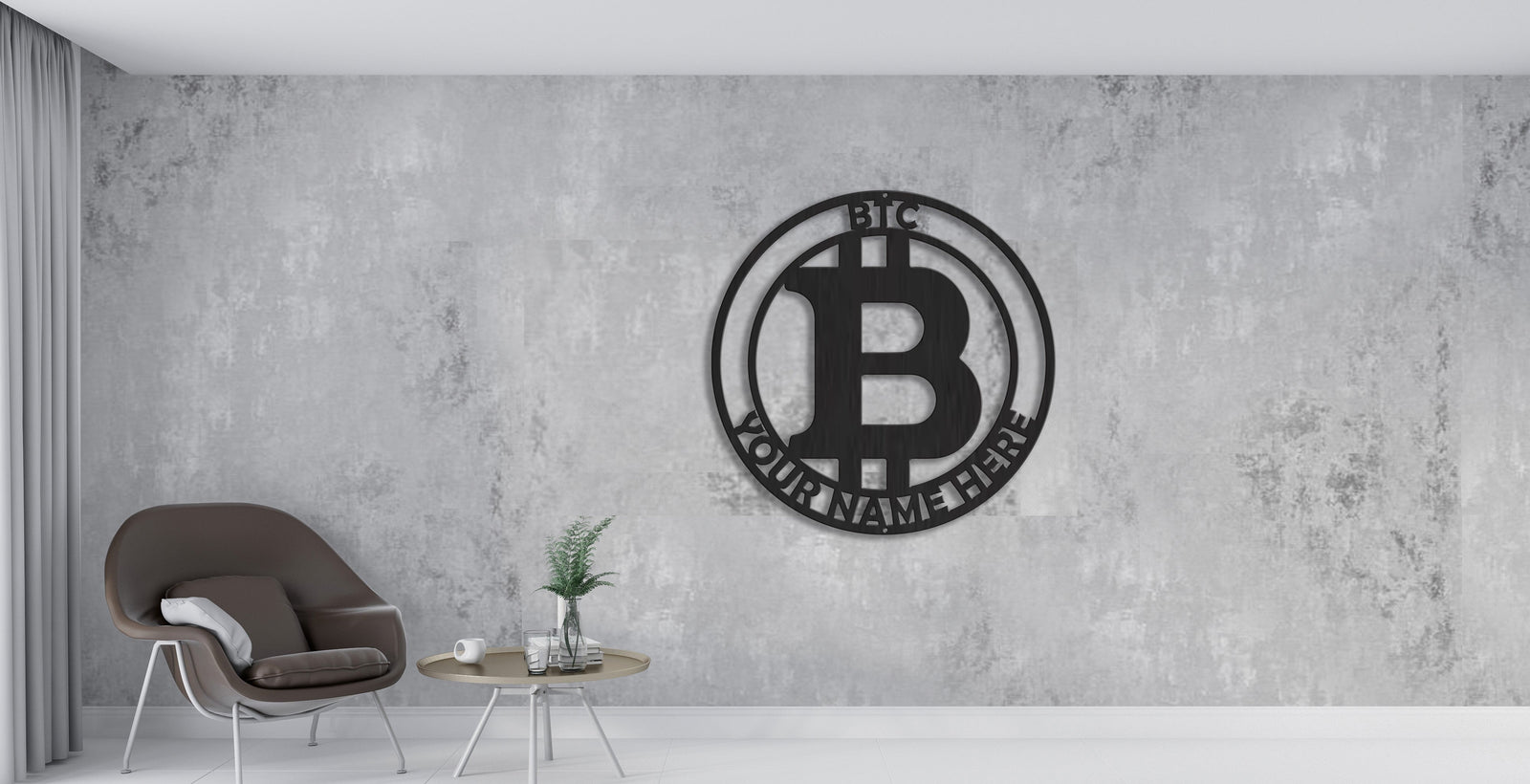 Bitcoin Steel Sign Laser Cut Powder Coated Home & Office Metal Wall Decor Multiple Sizes & Colors-Express Your Love Gifts